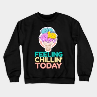 Feeling Chillin' Today_Cats Ice Cream_Peach Crewneck Sweatshirt